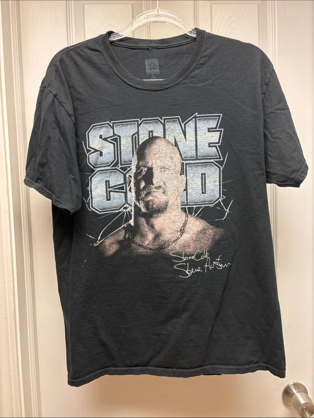 WWE Stone Cold Steve Austin Men’s Black Graphic T-Shirt Size Large